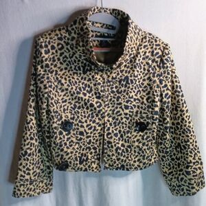 NWOT - Grace Element Jacket Animal Print Crop Square Collar Lined Size 10